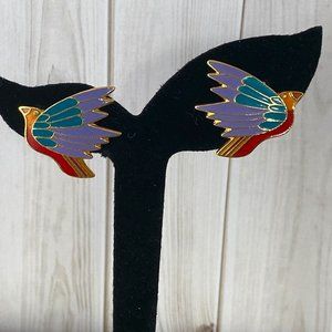 Vintage LAUREL BURCH Earrings Celeste Birds Clip on Earrings